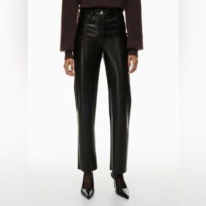 Aritzia Wilfred The Melina High Waisted Faux Leather Straight Leg Pants